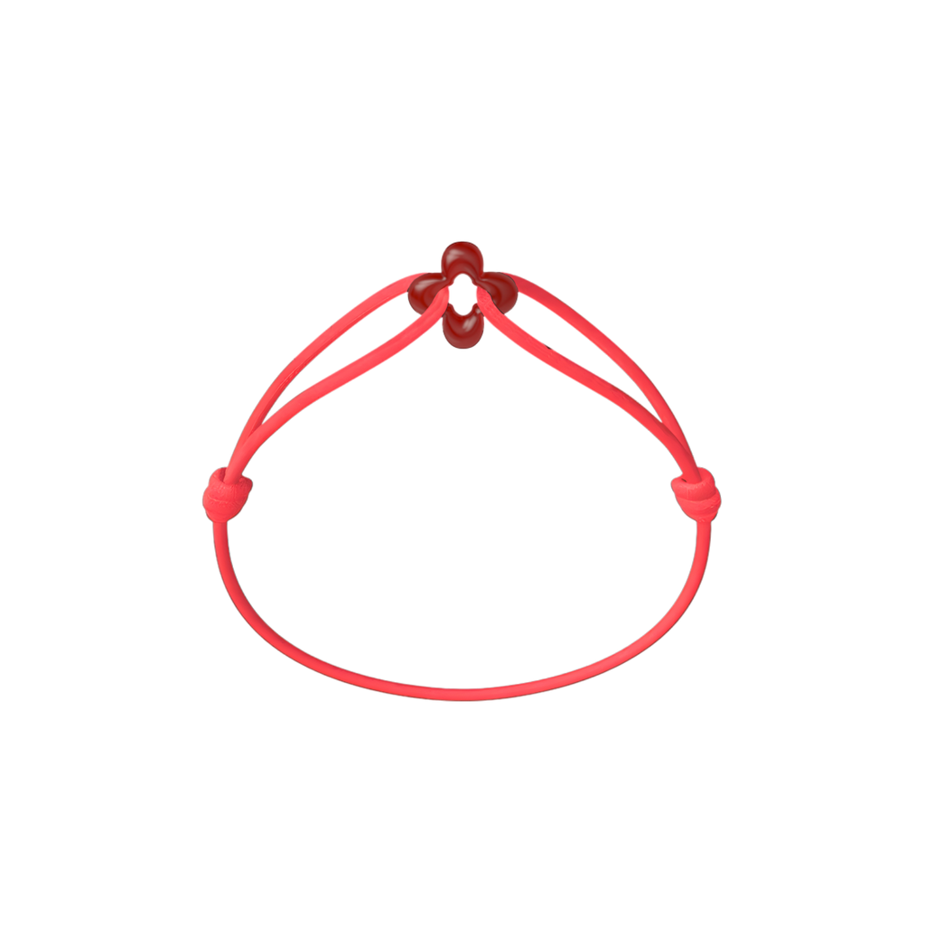 Mini Red Clover Cord Bracelet
