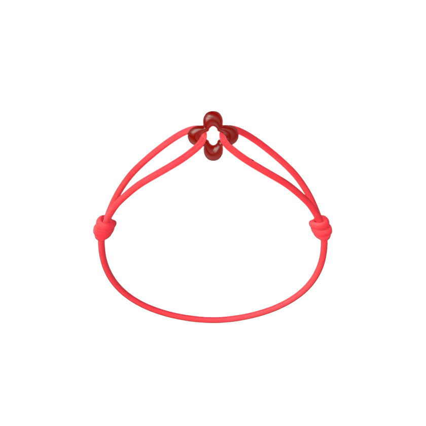 Mini Red Clover Cord Bracelet
