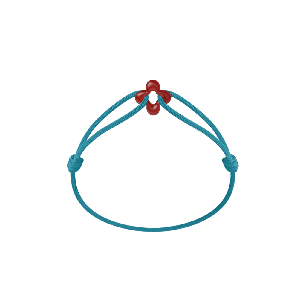 Mini Red Clover Cord Bracelet