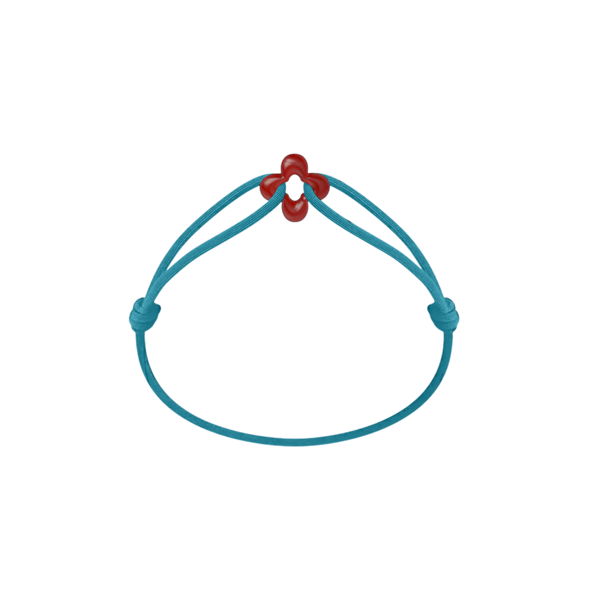 Mini Red Clover Cord Bracelet