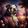 Regal Bulldog Twilight Canvas