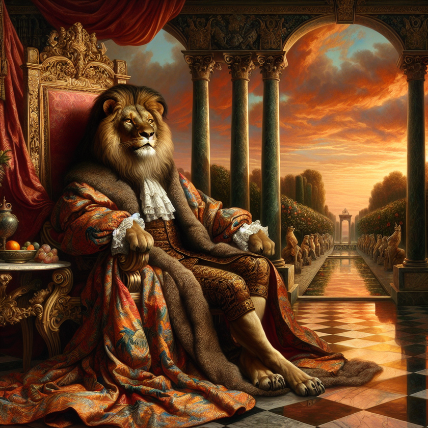 Regal Lion's Kingdom Sunset Canvas