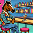 Retro Horse Bar Canvas