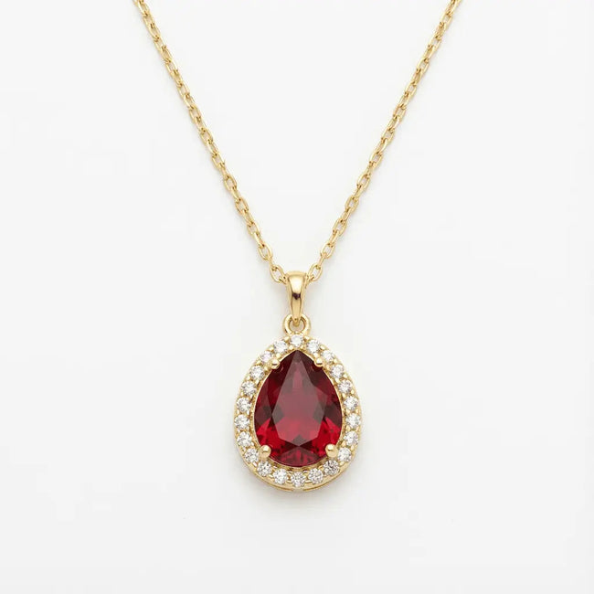 14ct/14K Gold Ruby Necklace – Ruby Glow Teardrop