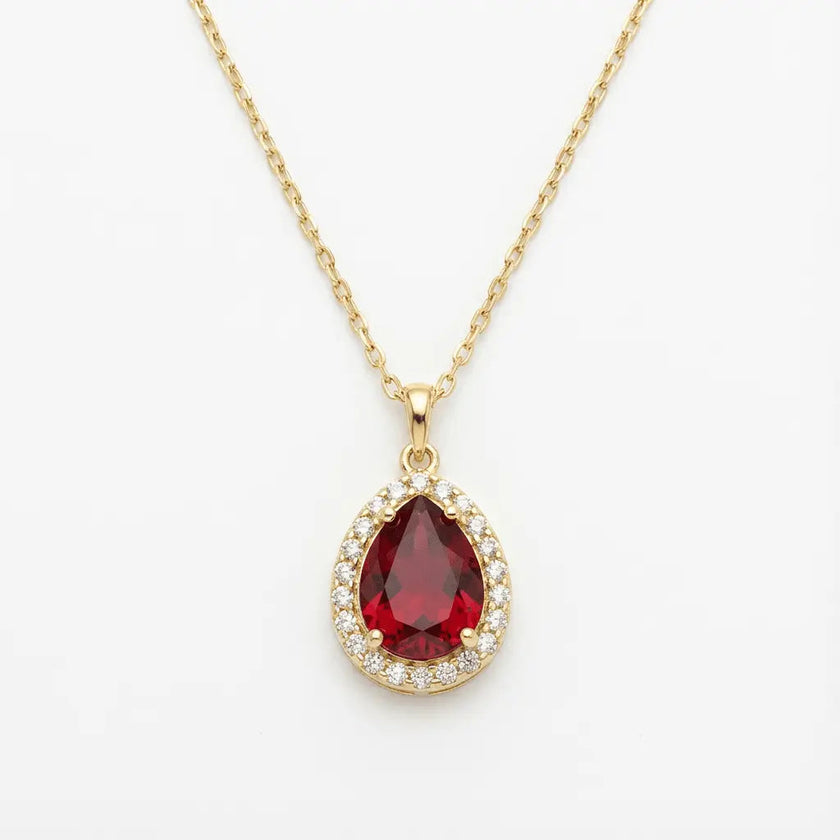14ct/14K Gold Ruby Necklace – Ruby Glow Teardrop