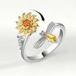 Adjustable Sunflower Spinner Ring