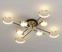 Chemistry Flush Mount Chandelier Gold LED 130cm Low Ceiling Light