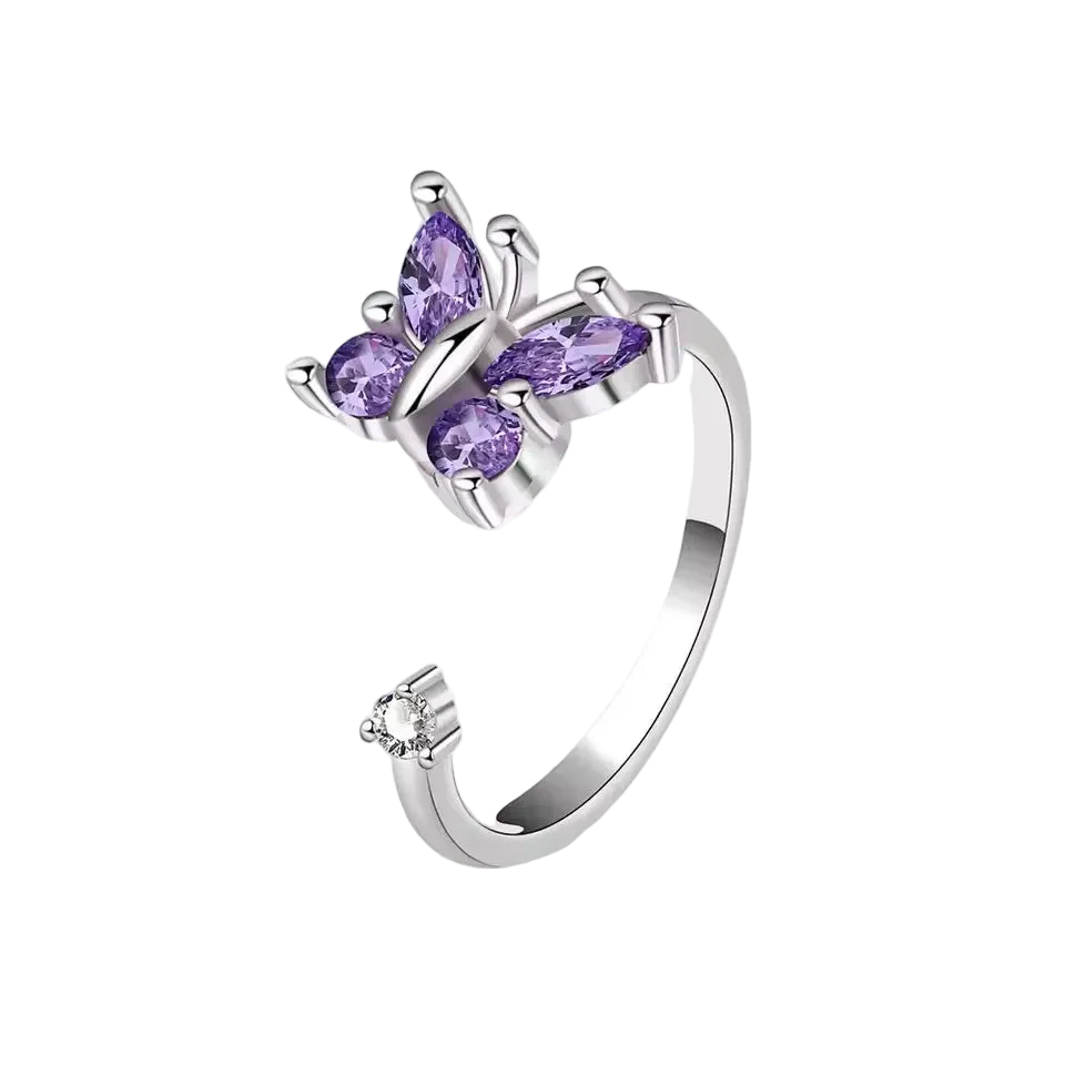 Adjustable Butterfly Spinner Ring