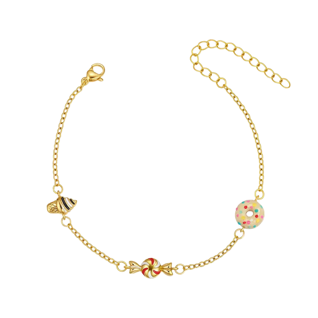 Braccialetto con ciondoli a forma di ciambella