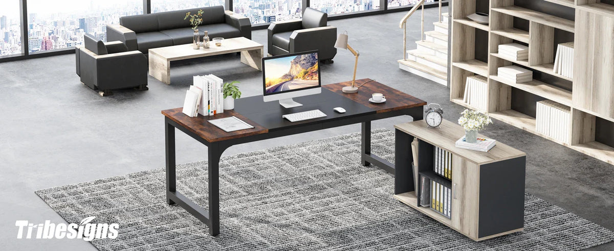 Tribesigns Moderner Computertisch Großer Bürotisch Computertisch Schreibtisch Workstation für Home Office