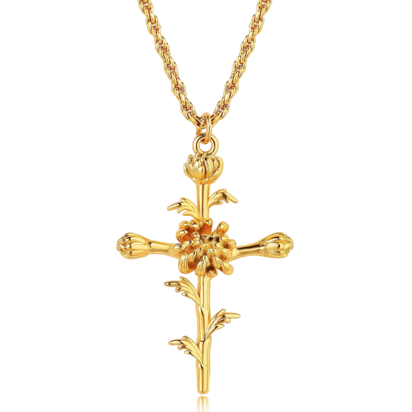 Kreuz-Anhänger mit Monatsblume