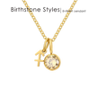 14K Gold, Silver & Rose Gold Zodiac Birthstone Necklace