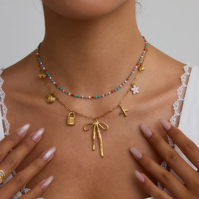Charm Bow Necklace