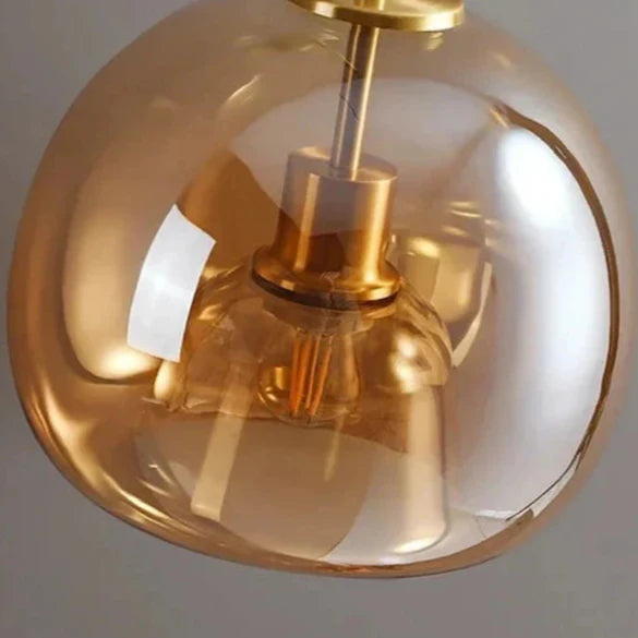 Plafón semicircular de cristal con cúpula E27, negro y dorado, para dormitorio y baño