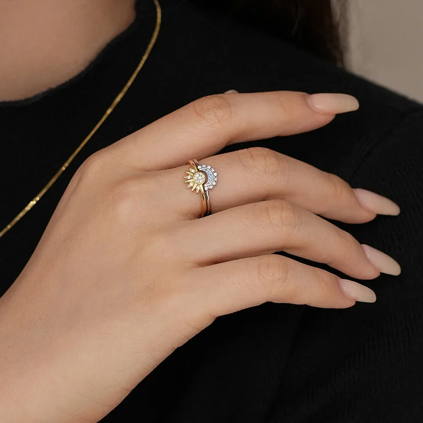 Himmlischer Sonne- & Mondring-Set