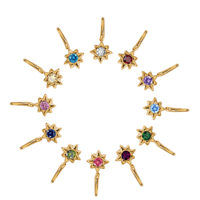 Star Pendant Birthstones Charms