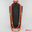 Nigerian Bridal Coral Jewellery Set | Crystal Pillar Beads | Necklace, Earrings & Bracelet