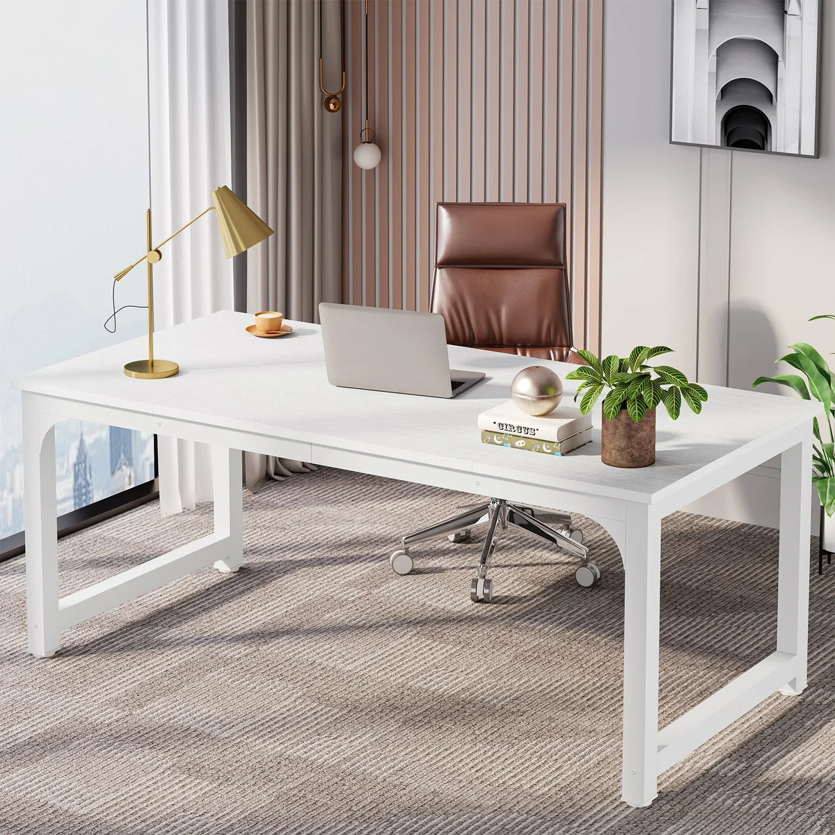 Tribesigns Moderner Computertisch Großer Bürotisch Computertisch Schreibtisch Workstation für Home Office