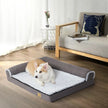 BigngoPaw Heavy Duty Dog Bed for Large Medium Super Soft L-shape Pet Calming Bed Chaise Sofa Kennel Mat w/ Removable Plush Cover