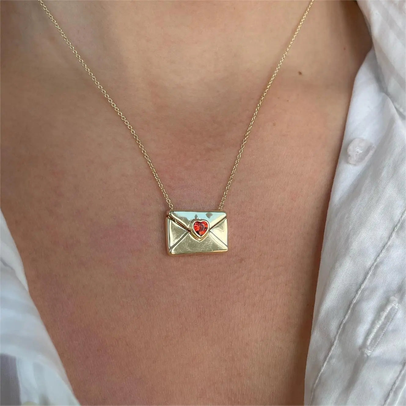 Envelope Heart Necklace