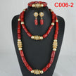 Nigerian Coral Jewellery Set | Necklace, Earrings & Bracelet | African Beads | Wedding