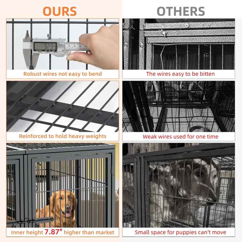 Jumbo Large Metal Pet Playpen, Kennel House with Steel Lock and Removable Trays, Heavy Duty Dog Cage