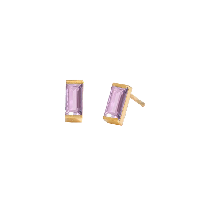 Rectangle Birthstone Earrings