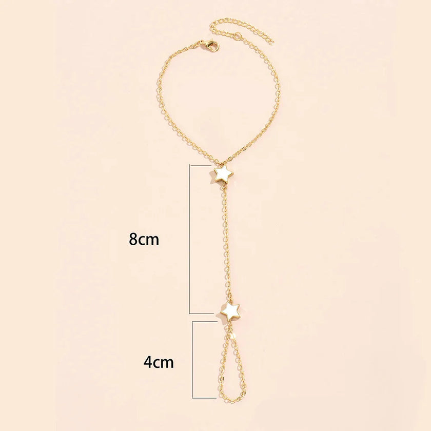 Gold Star Hand Chain Bracelet