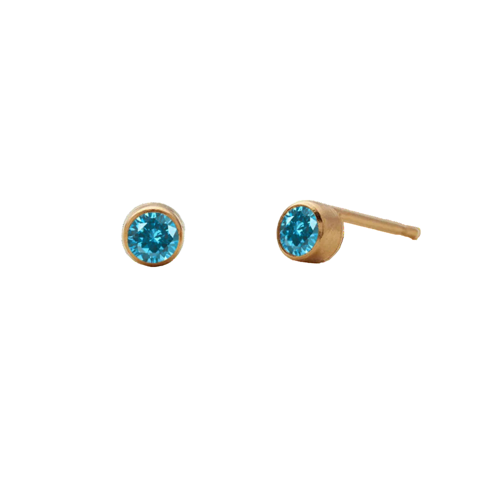 Birthstone Round Stud Earring