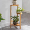 3-stöckiges Bambus-Eckpflanzenregal - Blumenregal Displayhalter für Haus und Garten