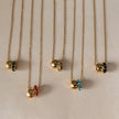 18K Gold Plated Birthstone Charm Necklace