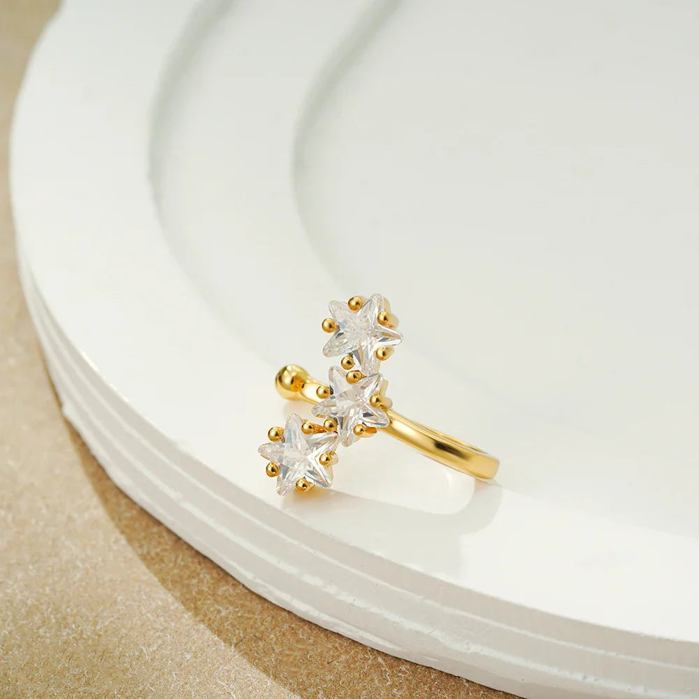 18K Gold Plated Star Ear Cuff