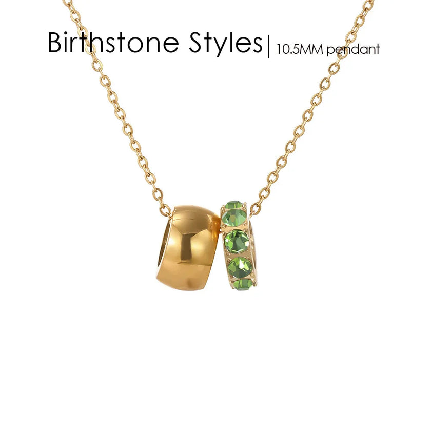 18K Gold Plated Birthstone Charm Necklace