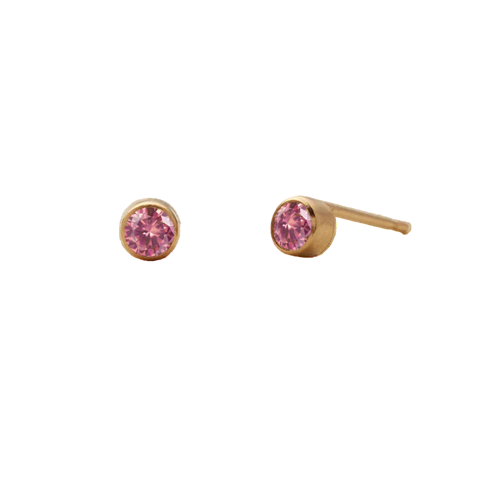 Birthstone Round Stud Earring