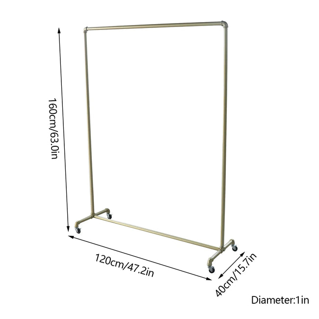 Movable Clothes Rack Universal Wheels Coat Rack Floor Clothes Hanger Bedroom Garment Rack Metal Clothing Rack Wardrobe Furniture