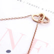Regalo de San Valentín 2024 Personalizado para Mujer Collar de Acero con Doble Corazón Grabado con Nombre Caja de Rosa Eterna Anillo de Boda