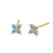 Birthstone Flower Stud Earrings