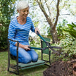 Asiento reclinatorio de jardín de alta resistencia, almohadilla de EVA suave engrosada, bolsa de taburete de jardín plegable, marco de acero, banco de jardinería