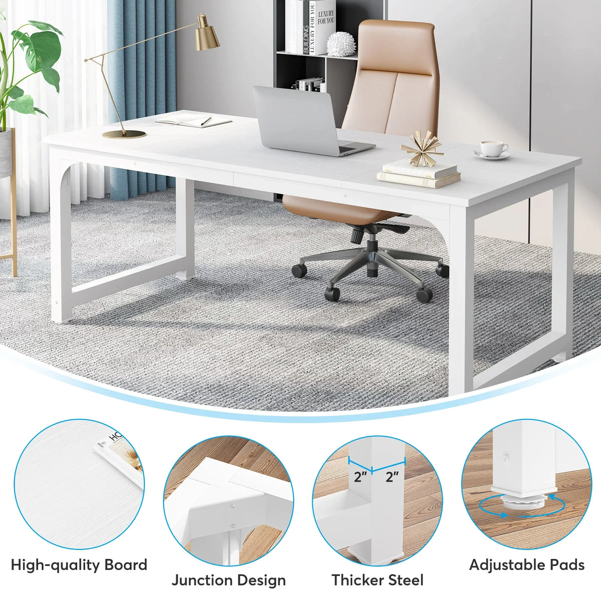 Tribesigns Moderner Computertisch Großer Bürotisch Computertisch Schreibtisch Workstation für Home Office
