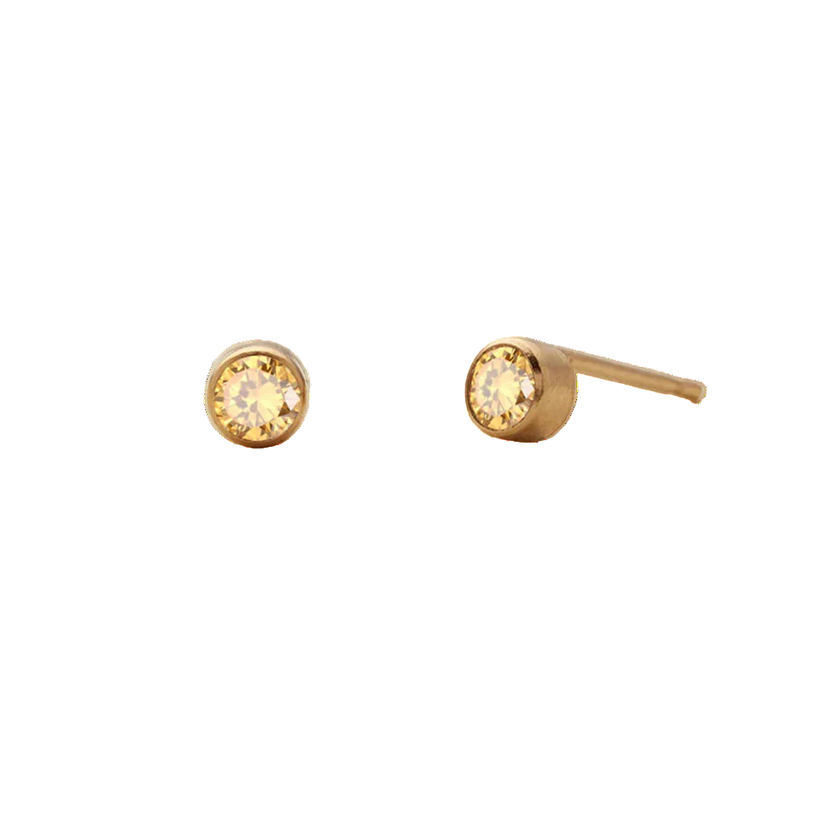 Birthstone Round Stud Earring