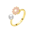 Adjustable Pink Daisy Spinner Ring