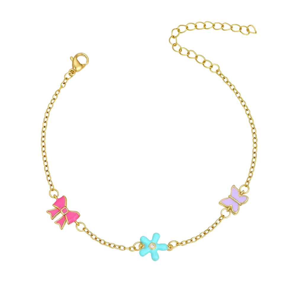 Schleife & Blumen & Schmetterlings-Armband