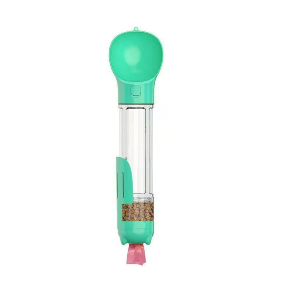 300/500ml Haustierwasser- und Futternapf 3-in-1 mit Müllbeutelbox und Schaufel, Haustier-Hundetrinkflasche, auslaufsicherer Hundefutterautomat