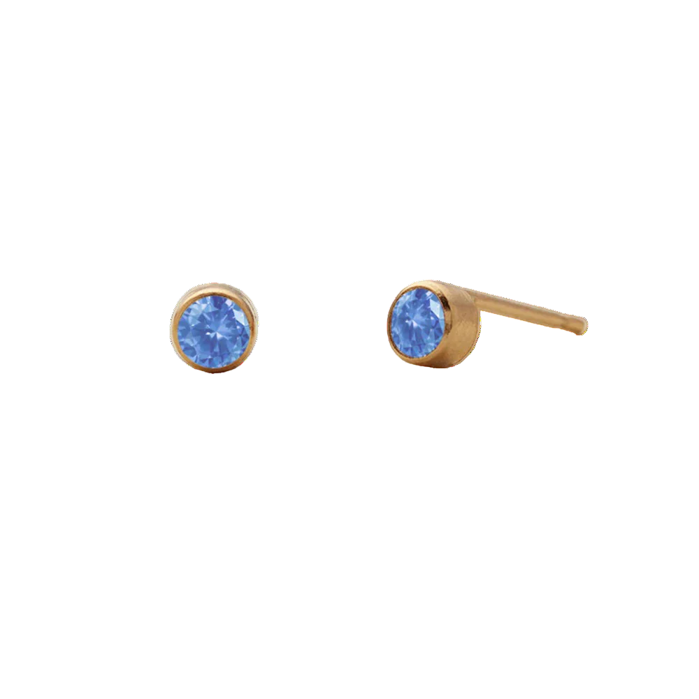Birthstone Round Stud Earring