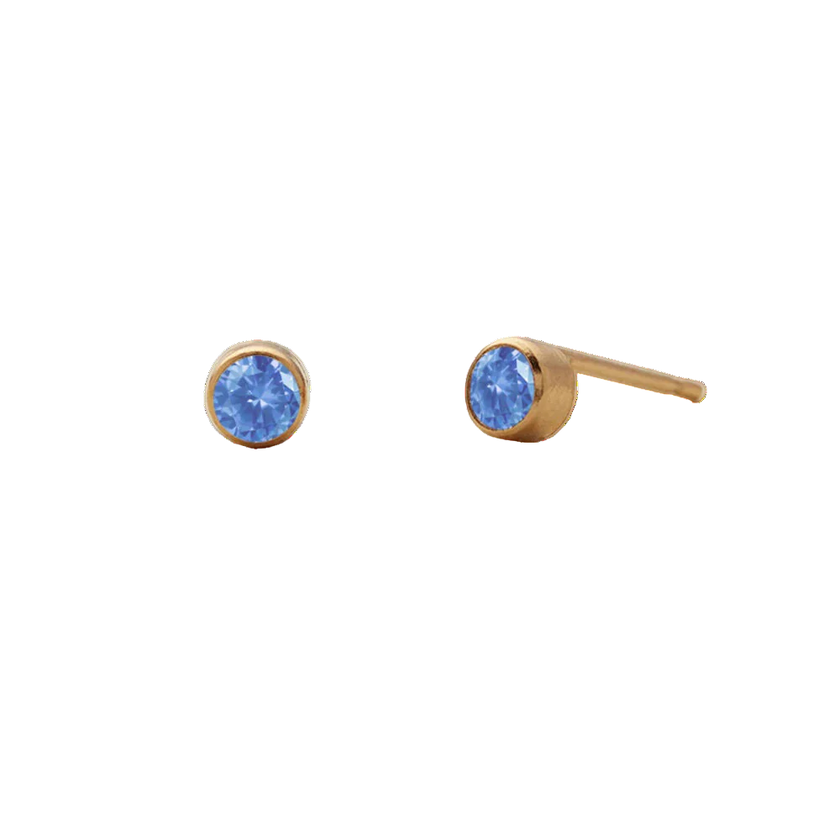 Birthstone Round Stud Earring