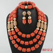 Nigerian Bridal Coral Jewellery Set | Crystal Pillar Beads | Necklace, Earrings & Bracelet