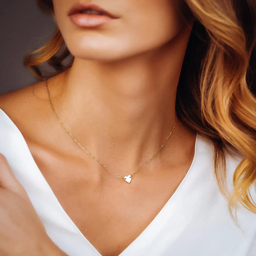 Heart Pendant Necklace - Gold & Silver