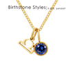 14K Gold, Silver & Rose Gold Zodiac Birthstone Necklace