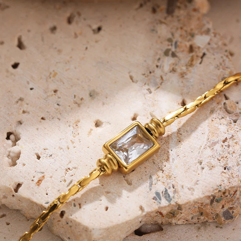 Pulsera cuadrada de circonitas