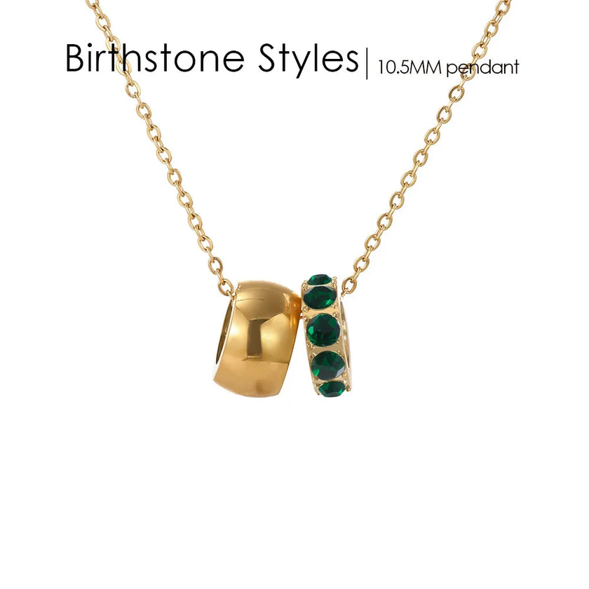 18K Gold Plated Birthstone Charm Necklace
